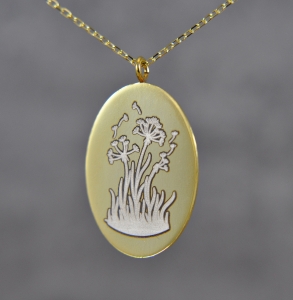 925 Silber - 14K vergoldet - Pusteblume - Graviert - Halsketten für Frauen - Geschenk für Sie - 45 cm - Verstellbar